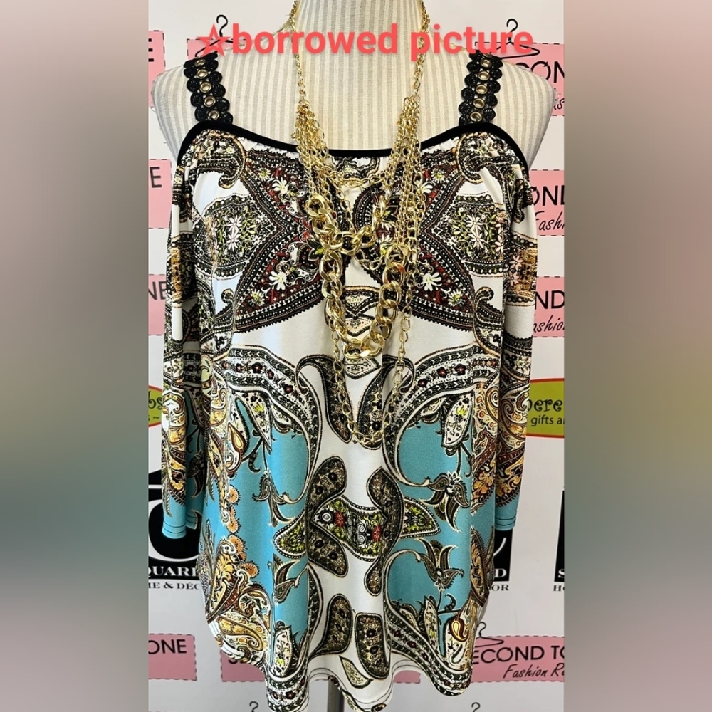 Joseph Ribkoff Blouse - Peasant Top - Cold Shoulder - MSRP $187 - Size XL